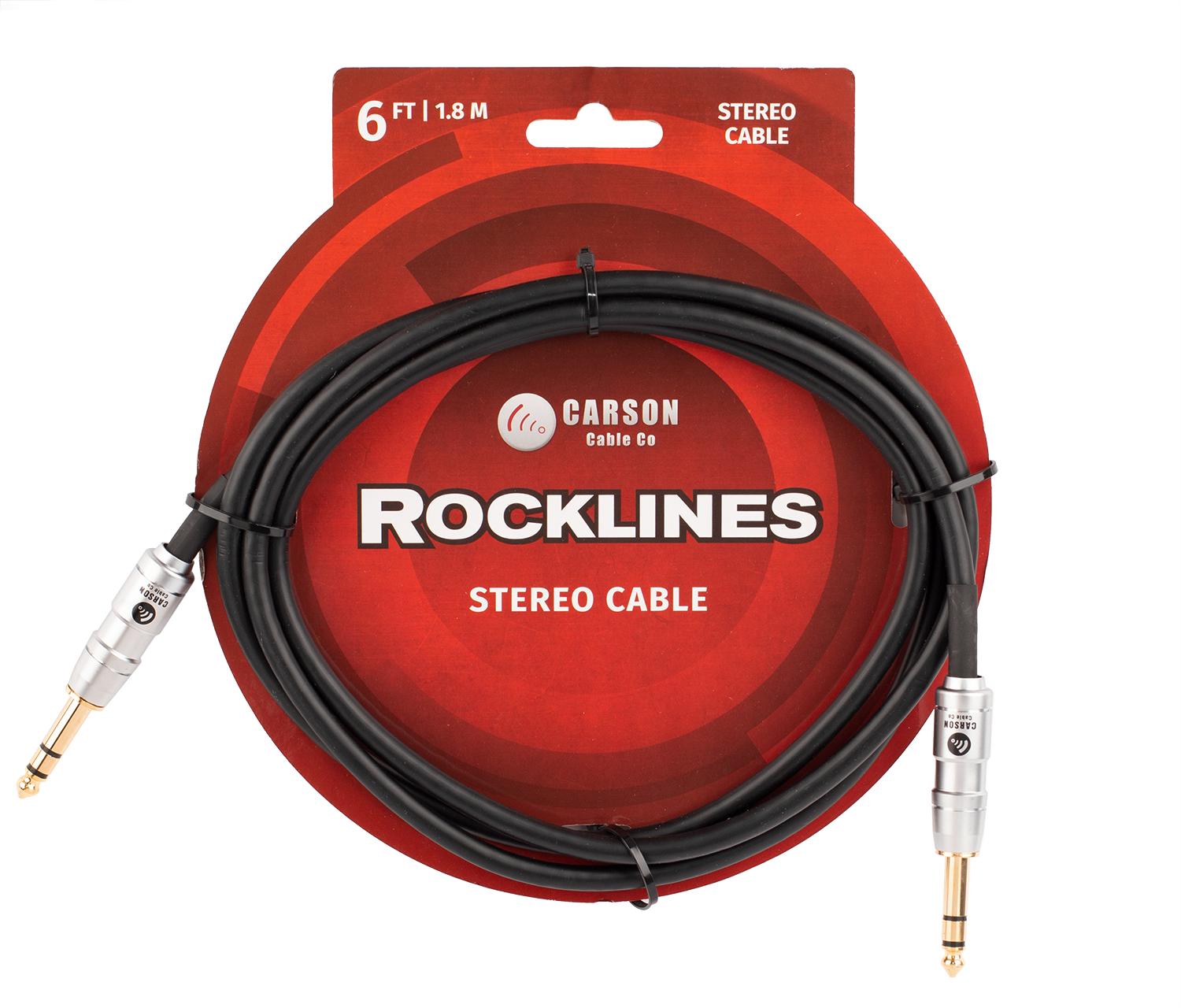 Carson | ROK06ST | 6 ft Stereo Instrument/Audio Cable | Black Carson | ROK06ST | 6 ft Stereo Instrument/Audio Cable | Black